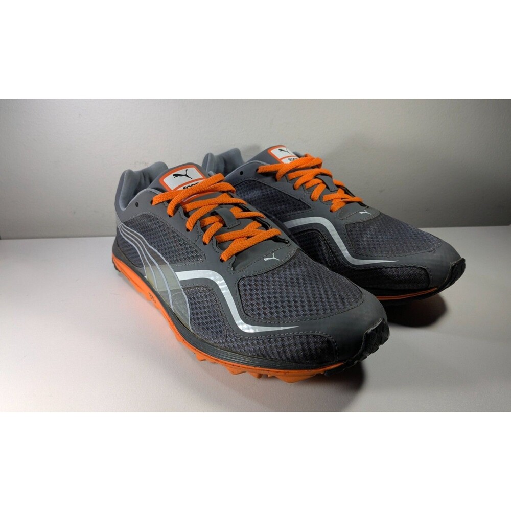 PUMA Faas Lite Spikeless Golf Shoes Gray Orange Mens US 10.5 Mesh